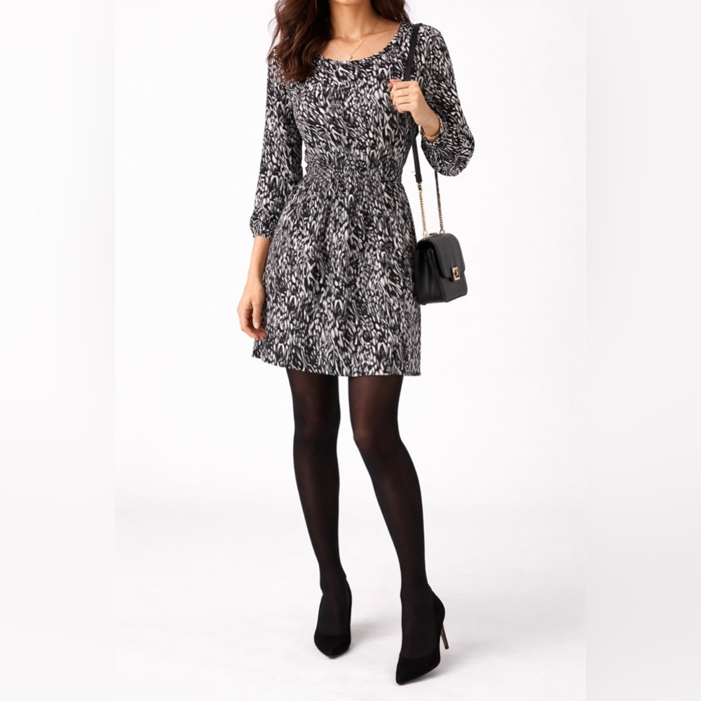 Nine West‎ Black and White Patterned business casual super soft Dress 14